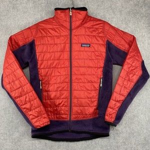 Vintage Patagonia Hybrid Nano Puff Primaloft R2 Fleece Red Purple Mens Small